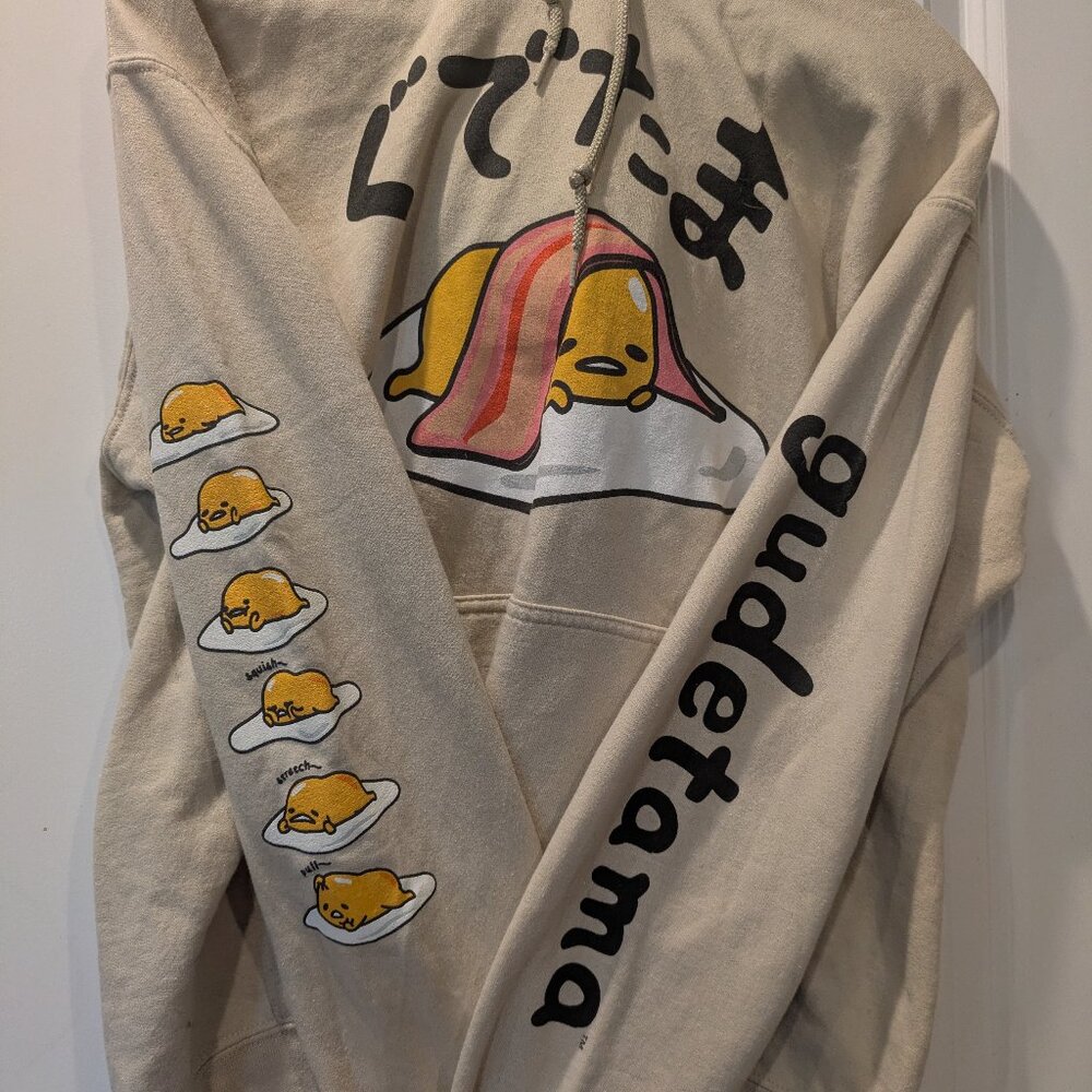 Sanrio Unisex Gudetama (Lazy Egg) Long Sleeve Hoodie with Kangaroo Pocket